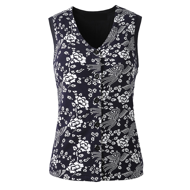 Zimná dámska vesta s výplňou 100% hodvábom morušovým, bavlnený vrchný materiál, maskáčový vzor, pletený, stojaci golier, kardigán štýl