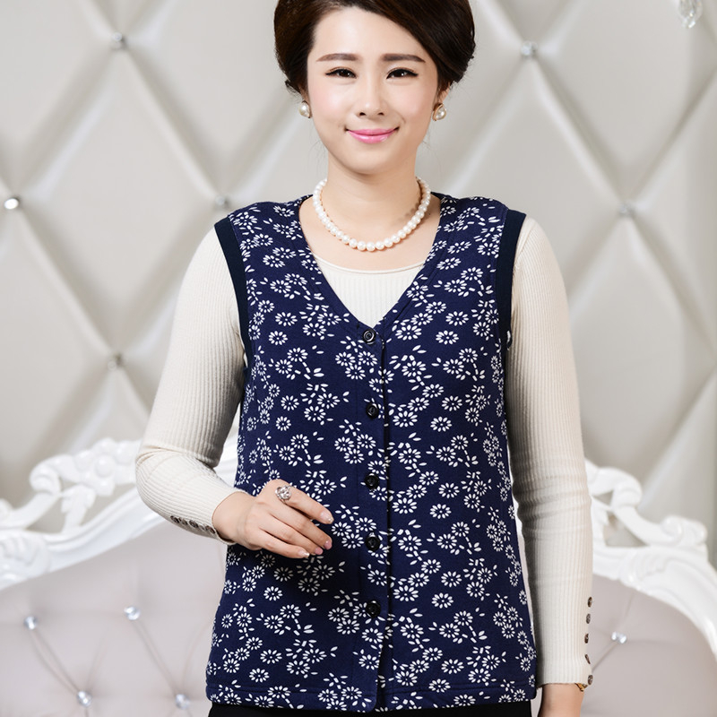 Zimná dámska vesta s výplňou 100% hodvábom morušovým, bavlnený vrchný materiál, maskáčový vzor, pletený, stojaci golier, kardigán štýl