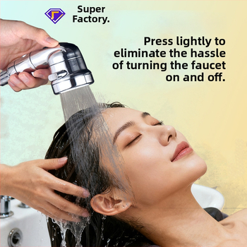 Душ комплект ABS, стенен монтаж, усилваща дюза, тройно регулиране, едно натискане за спиране на водата