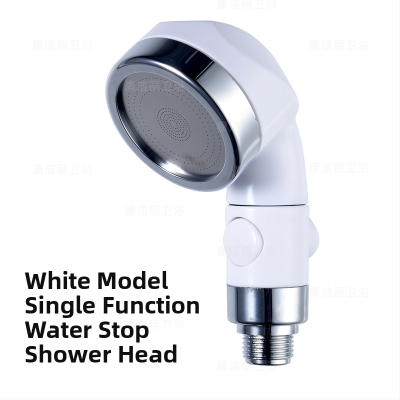 Душ комплект ABS, стенен монтаж, усилваща дюза, тройно регулиране, едно натискане за спиране на водата