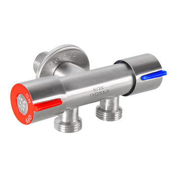 Distribuitor de apă din oțel inoxidabil 304, intrare 1, ieșire 2, robinet unghiular cu 3 căi pentru toaletă și mașină de spălat