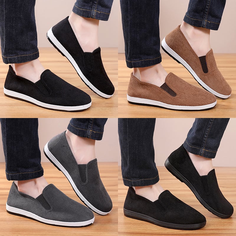 Ανδρικά Παπούτσια Slip-on με suede επάνω, ελαστικό κλείσιμο, διαπνέουσα σόλα από καουτσούκ