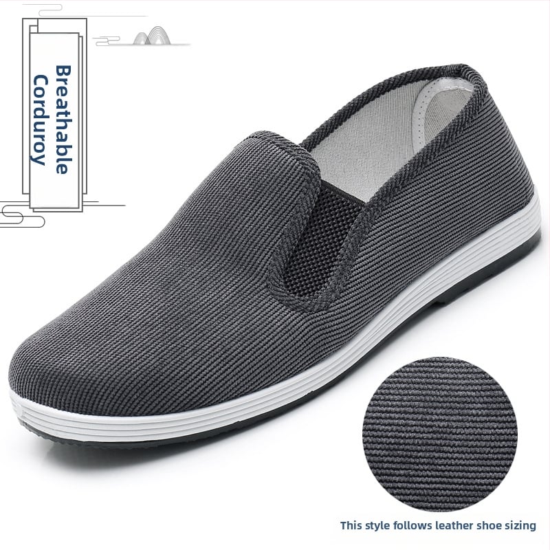 Ανδρικά Παπούτσια Slip-on με suede επάνω, ελαστικό κλείσιμο, διαπνέουσα σόλα από καουτσούκ