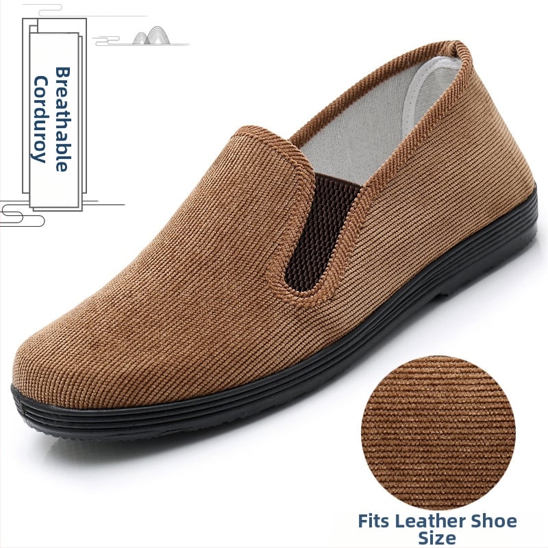 Ανδρικά Παπούτσια Slip-on με suede επάνω, ελαστικό κλείσιμο, διαπνέουσα σόλα από καουτσούκ