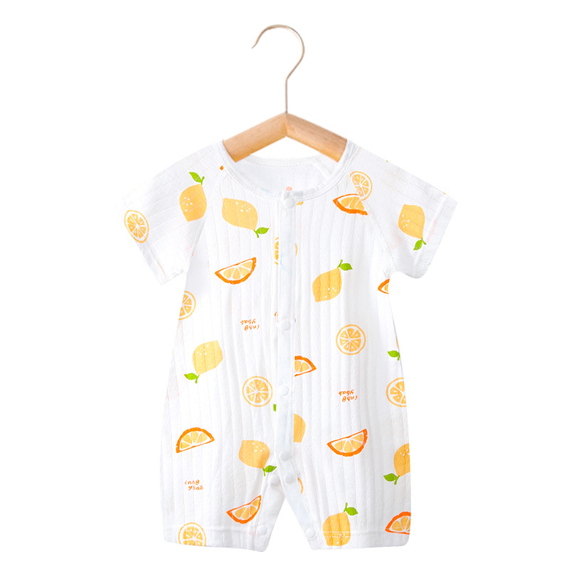 Pidole 100% βαμβάκι βρεφικό unisex ολόσωμο φορμάκι, λεπτό ύφασμα, απομάκρυνση υγρασίας, εκτύπωση καρτούν, καλοκαιρινή χρήση