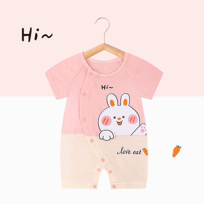 Pidole 100% βαμβάκι βρεφικό unisex ολόσωμο φορμάκι, λεπτό ύφασμα, απομάκρυνση υγρασίας, εκτύπωση καρτούν, καλοκαιρινή χρήση