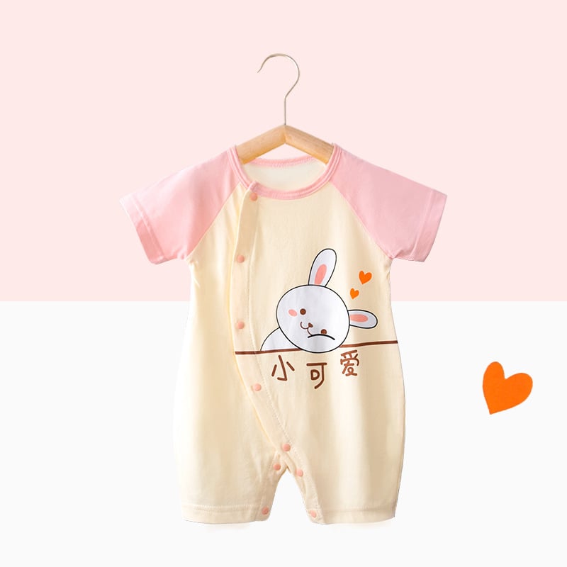 Pidole 100% βαμβάκι βρεφικό unisex ολόσωμο φορμάκι, λεπτό ύφασμα, απομάκρυνση υγρασίας, εκτύπωση καρτούν, καλοκαιρινή χρήση