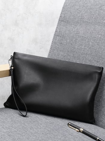 Geantă de mână din piele naturală pentru bărbați (Stil: European și American; Material: Piele naturală; Caracteristici ale pielii: Piele de miel; Funcție: antibacteriană)