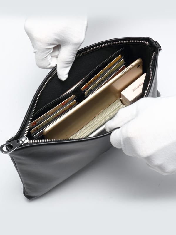 Geantă de mână din piele naturală pentru bărbați (Stil: European și American; Material: Piele naturală; Caracteristici ale pielii: Piele de miel; Funcție: antibacteriană)