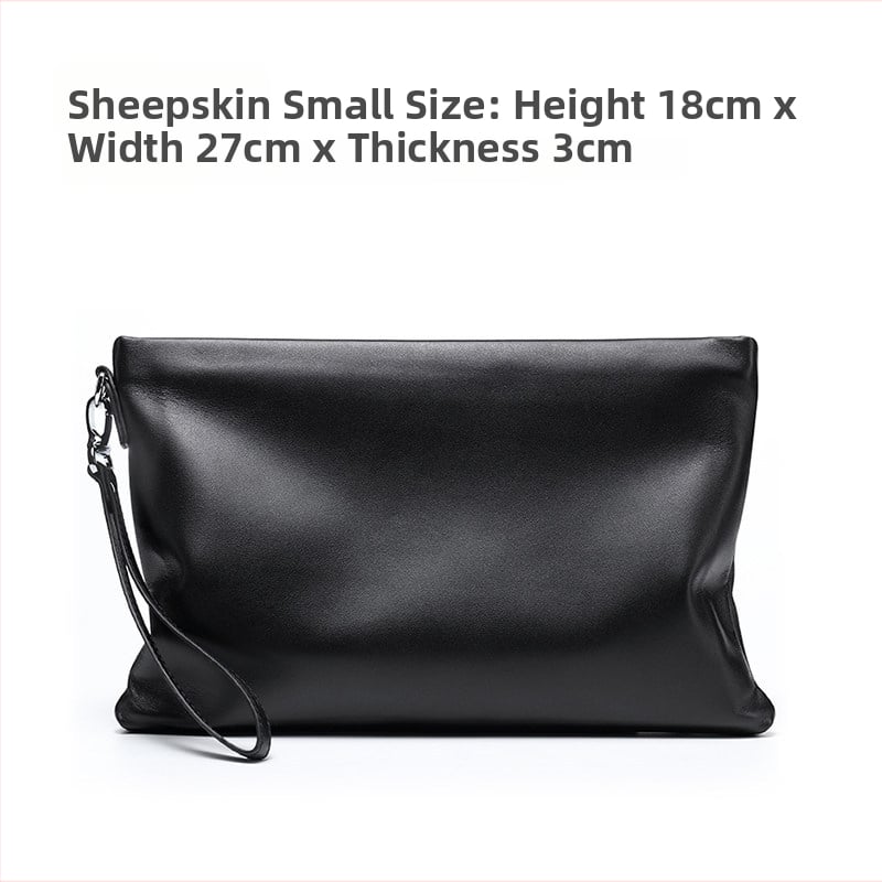 Geantă de mână din piele naturală pentru bărbați (Stil: European și American; Material: Piele naturală; Caracteristici ale pielii: Piele de miel; Funcție: antibacteriană)