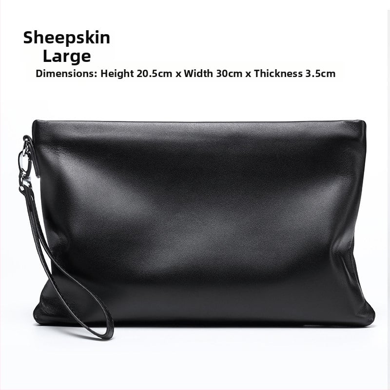 Geantă de mână din piele naturală pentru bărbați (Stil: European și American; Material: Piele naturală; Caracteristici ale pielii: Piele de miel; Funcție: antibacteriană)