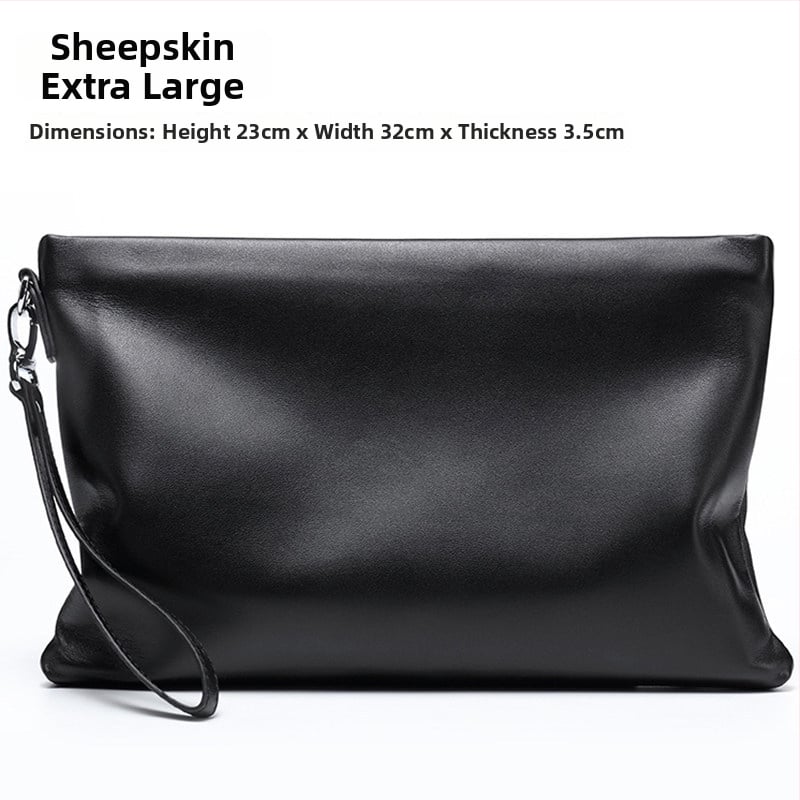 Geantă de mână din piele naturală pentru bărbați (Stil: European și American; Material: Piele naturală; Caracteristici ale pielii: Piele de miel; Funcție: antibacteriană)