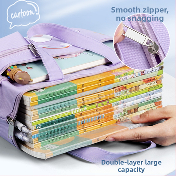 Bedome Σχολική τσάντα από καμβά με φερμουάρ, Καρτούν σχέδιο