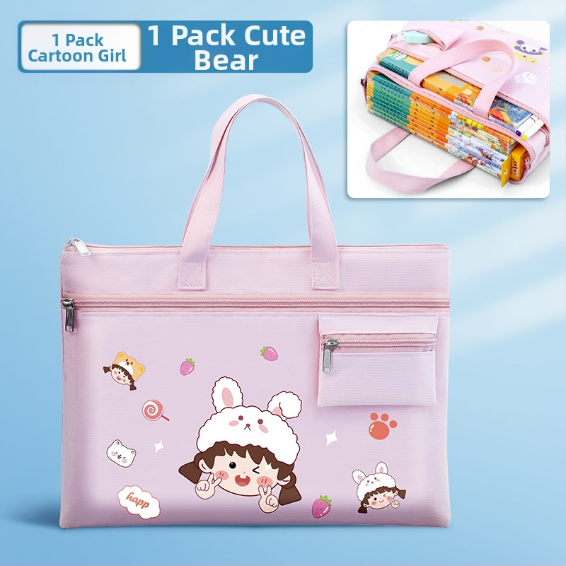 Bedome Σχολική τσάντα από καμβά με φερμουάρ, Καρτούν σχέδιο