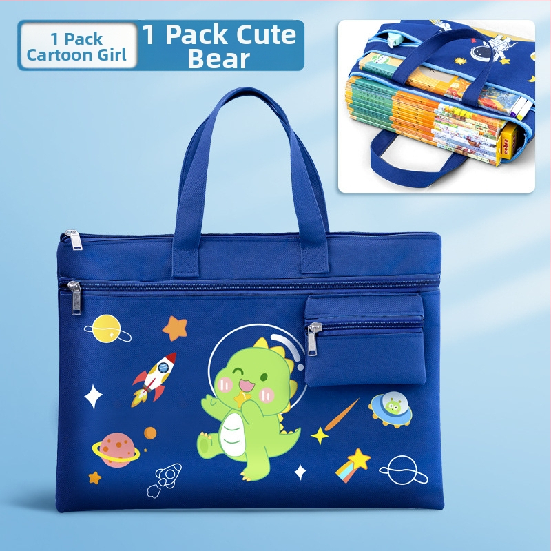 Bedome Σχολική τσάντα από καμβά με φερμουάρ, Καρτούν σχέδιο