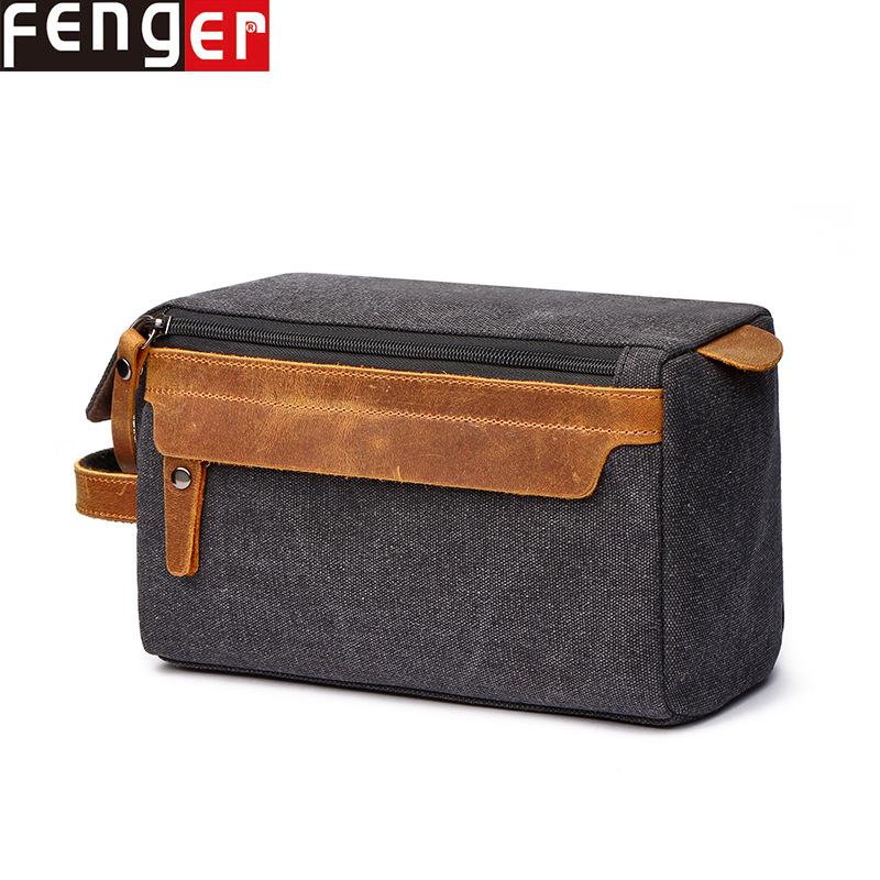 Geantă de voiaj pentru produsele de îngrijire și cosmetice, pânză, capacitate sub 20 L, căptușeală poliester-bumbac, model monocrom, 8650#