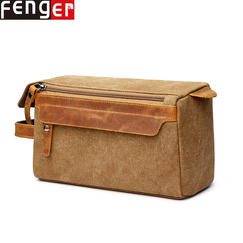 Geantă de voiaj pentru produsele de îngrijire și cosmetice, pânză, capacitate sub 20 L, căptușeală poliester-bumbac, model monocrom, 8650#