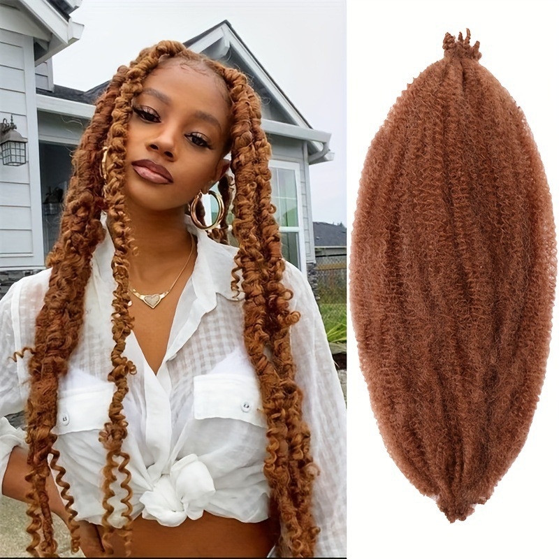 Manfuli SW296 Ženska peruka s kovrčavom kosom i afričkim crochet pletenicama, mehanička obrada, visokotemperaturna svila, nije bojiva