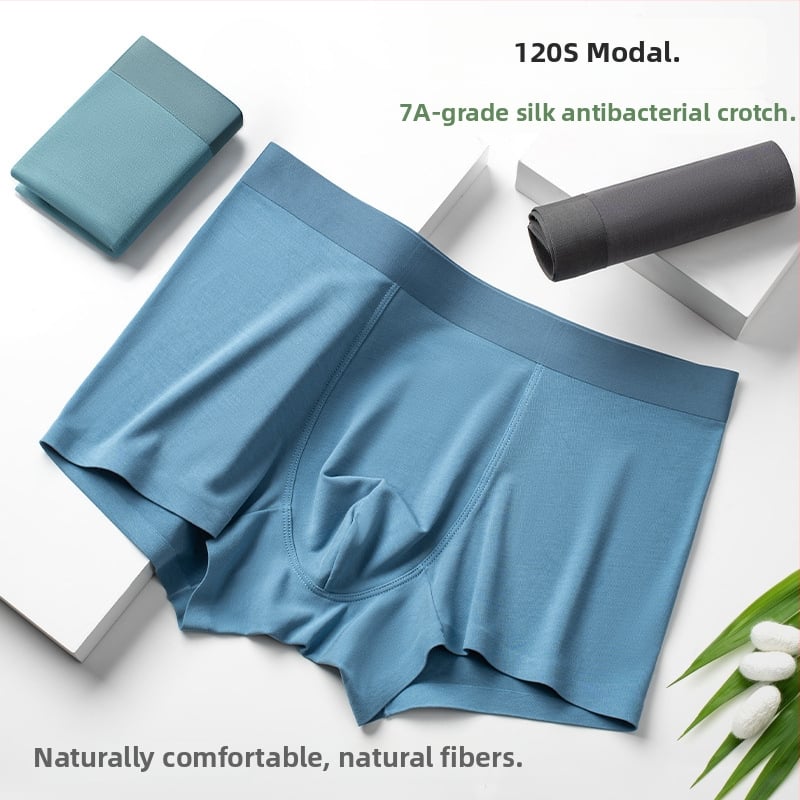 Férfi Modal boxer – lélegző, antibakteriális; bélés Mulberry selyemmel; középmagasság