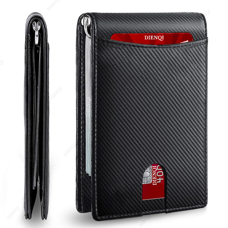 Portofel pentru mai multe carduri din piele microfibră, cu 1 pli, funcție anti-furt, model W2108A3