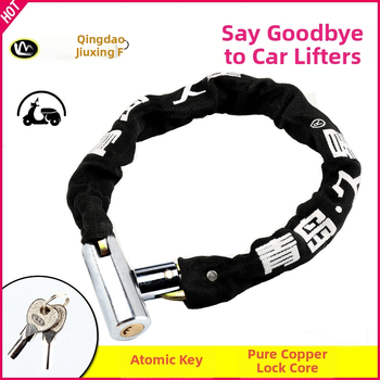 Lánczár kerékpárokhoz és motorkerékpárokhoz anti-lopás védelemmel, teljes rézből készült záróhengerrel, modellek 6608-1, 6610-1, 6612-1, 6615-1