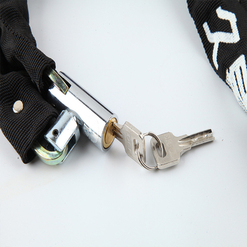 Lánczár kerékpárokhoz és motorkerékpárokhoz anti-lopás védelemmel, teljes rézből készült záróhengerrel, modellek 6608-1, 6610-1, 6612-1, 6615-1