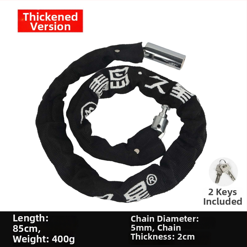 Lánczár kerékpárokhoz és motorkerékpárokhoz anti-lopás védelemmel, teljes rézből készült záróhengerrel, modellek 6608-1, 6610-1, 6612-1, 6615-1