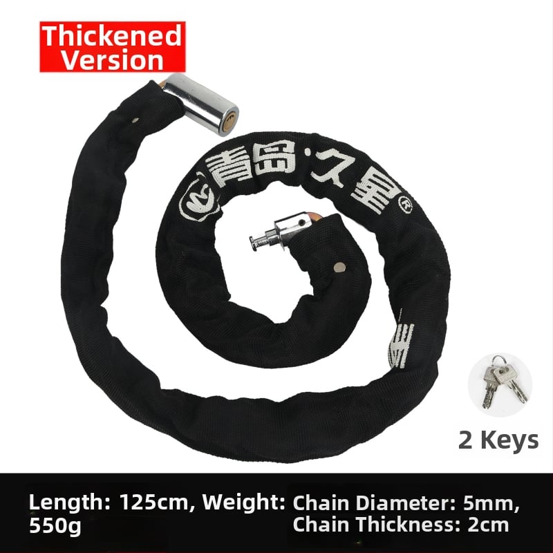 Lánczár kerékpárokhoz és motorkerékpárokhoz anti-lopás védelemmel, teljes rézből készült záróhengerrel, modellek 6608-1, 6610-1, 6612-1, 6615-1