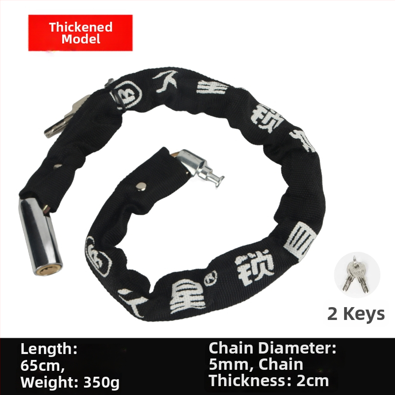 Lánczár kerékpárokhoz és motorkerékpárokhoz anti-lopás védelemmel, teljes rézből készült záróhengerrel, modellek 6608-1, 6610-1, 6612-1, 6615-1