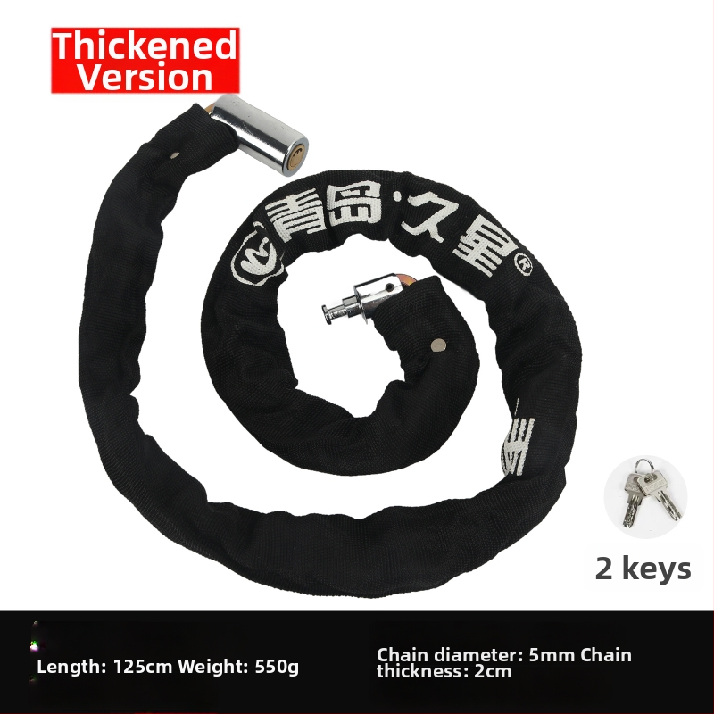 Lánczár kerékpárokhoz és motorkerékpárokhoz anti-lopás védelemmel, teljes rézből készült záróhengerrel, modellek 6608-1, 6610-1, 6612-1, 6615-1