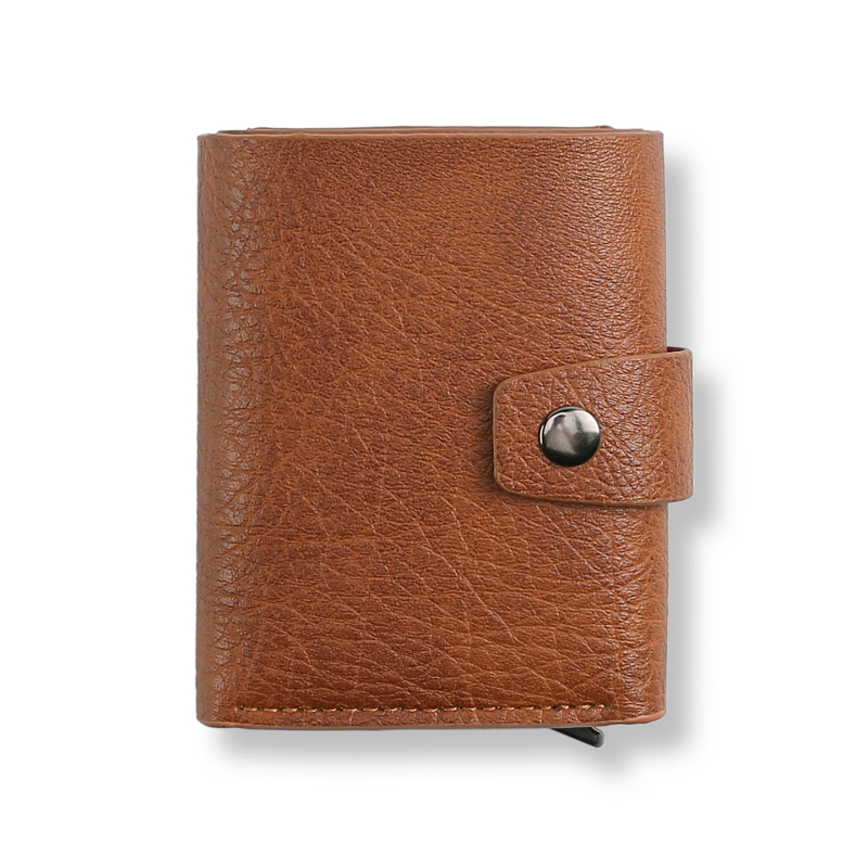 Shenmeisi Portofel pentru carduri pentru bărbați – PU piele, portofel scurt cu căptușeală din piele sintetică, suport pentru carduri