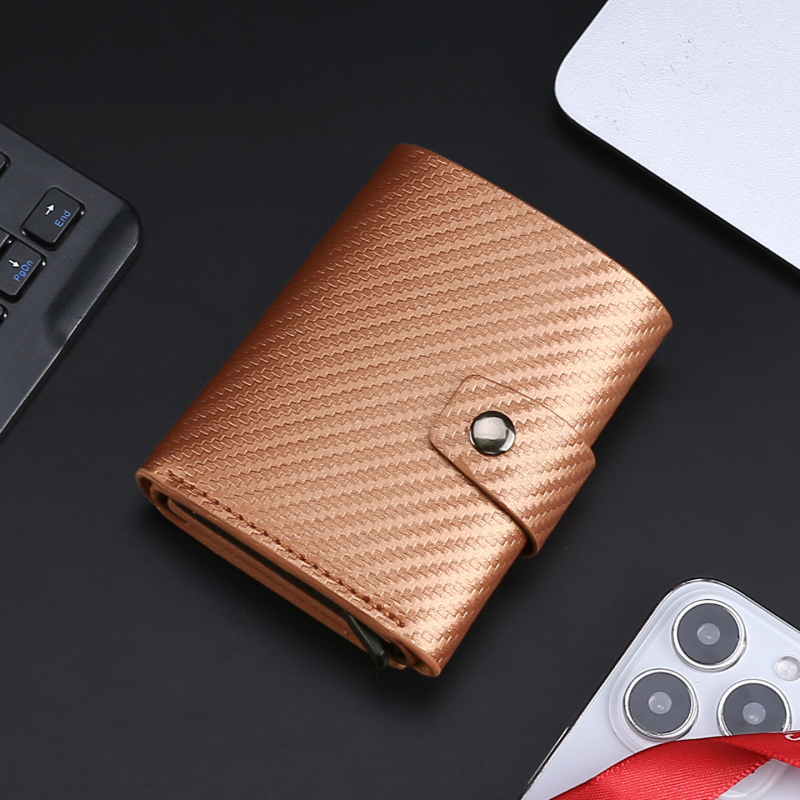 Shenmeisi Portofel pentru carduri pentru bărbați – PU piele, portofel scurt cu căptușeală din piele sintetică, suport pentru carduri