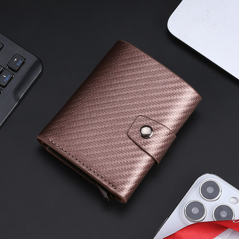 Shenmeisi Portofel pentru carduri pentru bărbați – PU piele, portofel scurt cu căptușeală din piele sintetică, suport pentru carduri