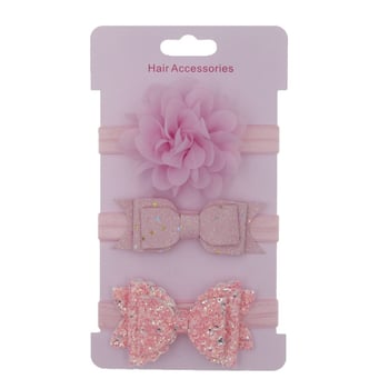 Accesorii pentru păr pentru copii: funda în carouri, material textil, set de 3 accesorii pentru fotografii de bebeluși