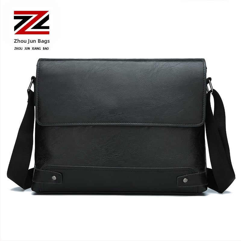 Geantă crossbody pentru bărbați din PU – pentru călătorii de afaceri, capacitate mare, impermeabilă, căptușeală din poliester