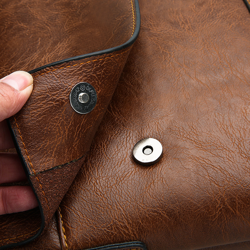 Geantă crossbody pentru bărbați din PU – pentru călătorii de afaceri, capacitate mare, impermeabilă, căptușeală din poliester