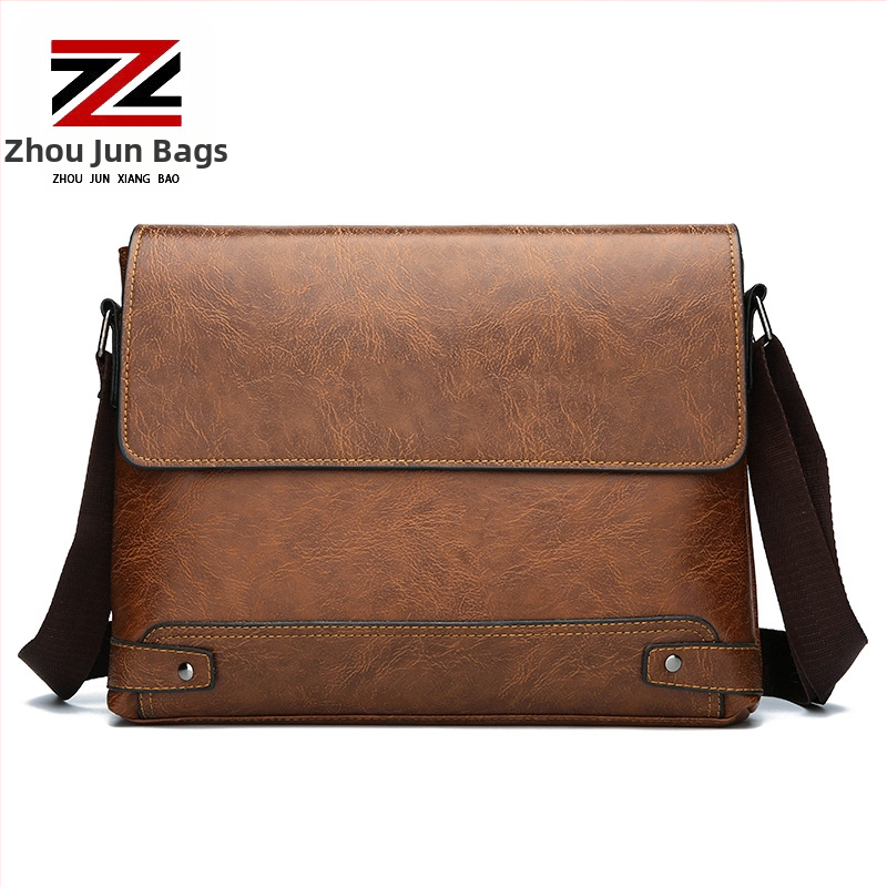 Geantă crossbody pentru bărbați din PU – pentru călătorii de afaceri, capacitate mare, impermeabilă, căptușeală din poliester