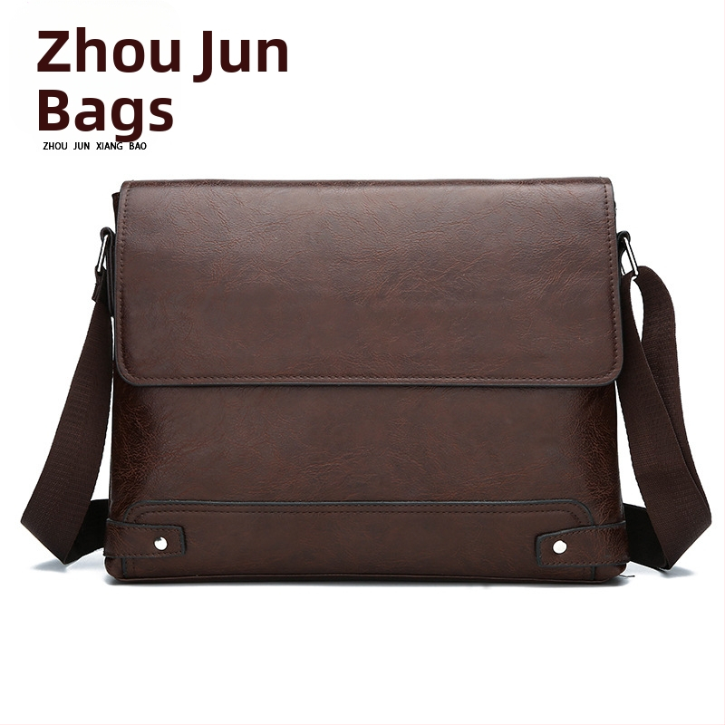 Geantă crossbody pentru bărbați din PU – pentru călătorii de afaceri, capacitate mare, impermeabilă, căptușeală din poliester