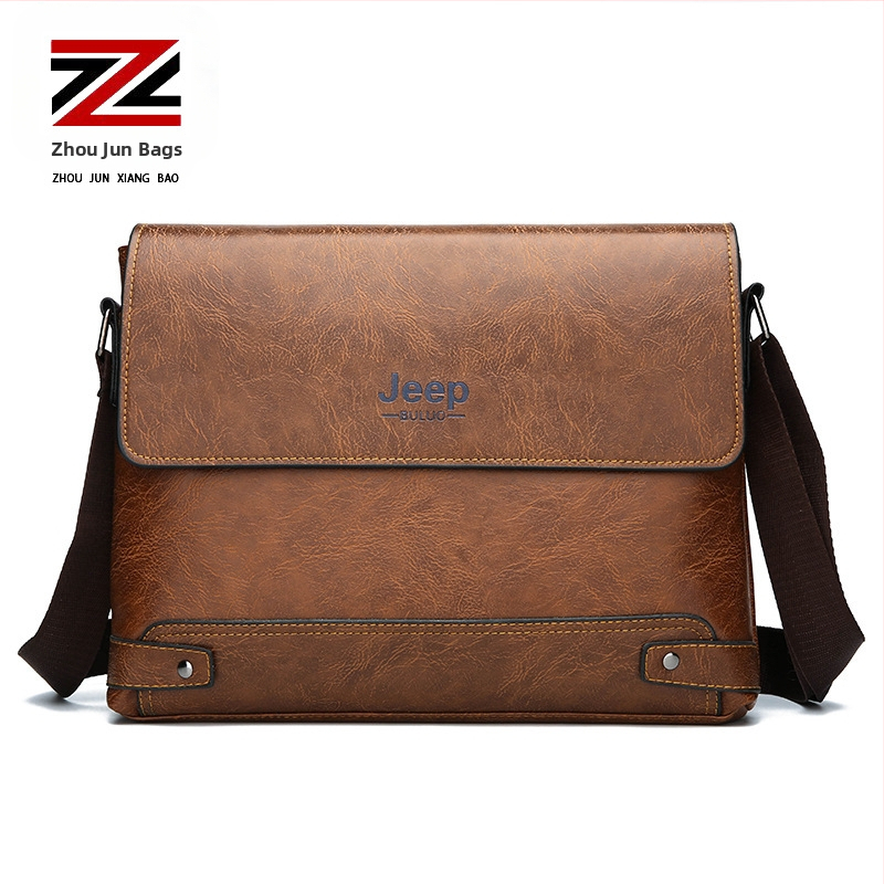 Geantă crossbody pentru bărbați din PU – pentru călătorii de afaceri, capacitate mare, impermeabilă, căptușeală din poliester