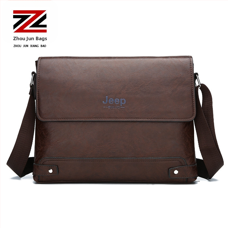 Geantă crossbody pentru bărbați din PU – pentru călătorii de afaceri, capacitate mare, impermeabilă, căptușeală din poliester