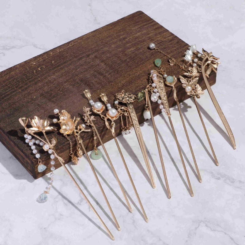 Weituo сплав античен дамски шпилка за коса, геометричен стил, ръчна изработка