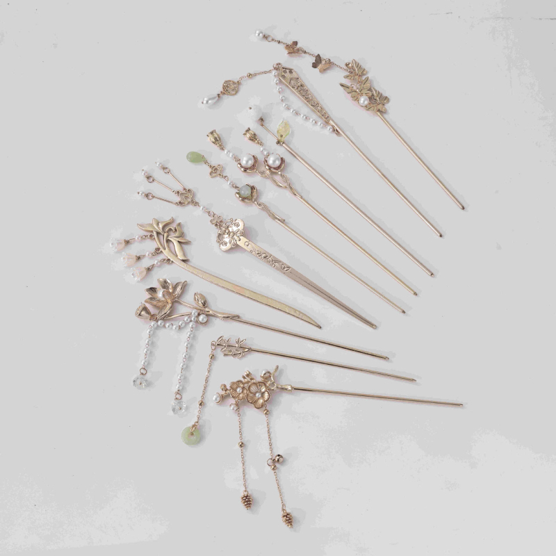 Weituo сплав античен дамски шпилка за коса, геометричен стил, ръчна изработка