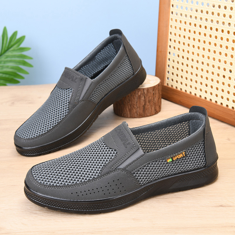 Ανδρικά καλοκαιρινά υφασμάτινα παπούτσια με δίχτυ, Slip-On, αναπνεύσιμο επάνω μέρος, PU σόλα, EVA πάτος