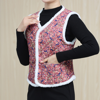 V-krk, krátka dĺžka, kvetinový vzor, vonkajší materiál z polyesteru s výplňou hodvábno-podobnú bavlnu, pásový strih — Jeseň 2023, pre dospelé ženy