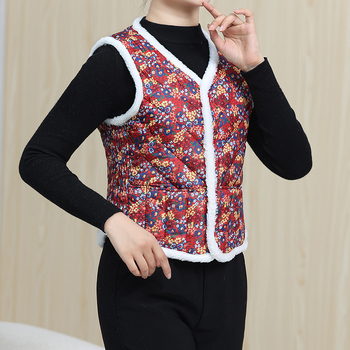 V-krk, krátka dĺžka, kvetinový vzor, vonkajší materiál z polyesteru s výplňou hodvábno-podobnú bavlnu, pásový strih — Jeseň 2023, pre dospelé ženy