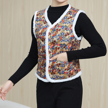 V-krk, krátka dĺžka, kvetinový vzor, vonkajší materiál z polyesteru s výplňou hodvábno-podobnú bavlnu, pásový strih — Jeseň 2023, pre dospelé ženy