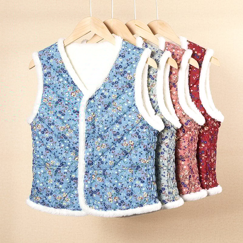 V-krk, krátka dĺžka, kvetinový vzor, vonkajší materiál z polyesteru s výplňou hodvábno-podobnú bavlnu, pásový strih — Jeseň 2023, pre dospelé ženy