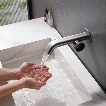 Baterie chiuvetă cu o singură manetă, pentru apă caldă/rece, montaj ascuns, corp din cupru, finisaj electroplacat