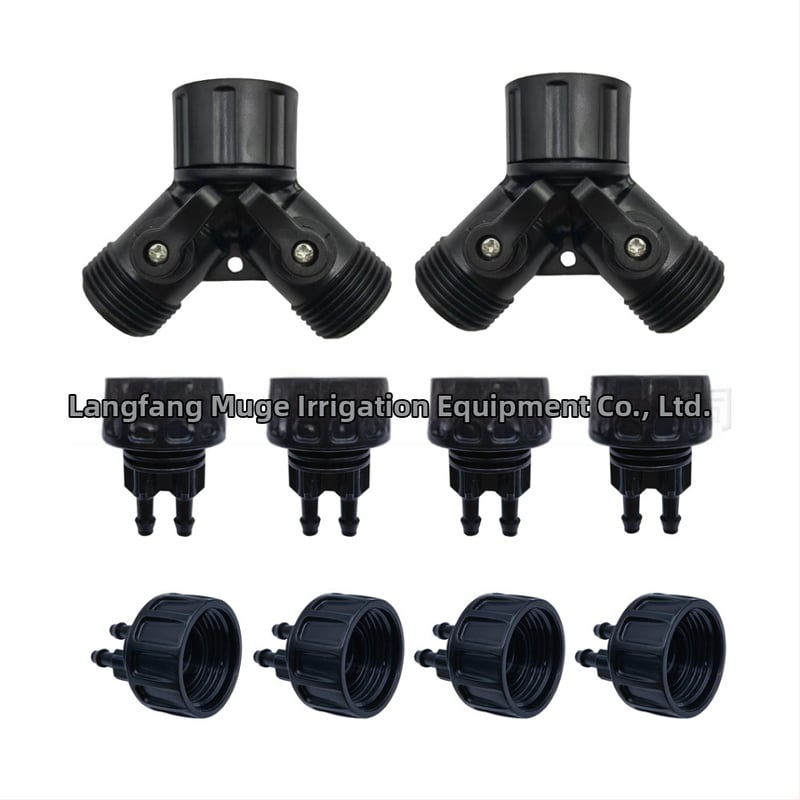 PE водопроводен тръбен конектор — тройник, редуциращ тройник и ъгъл, материал PE/POM, заключваща гайка, за домашна градина и обществени зелени площи