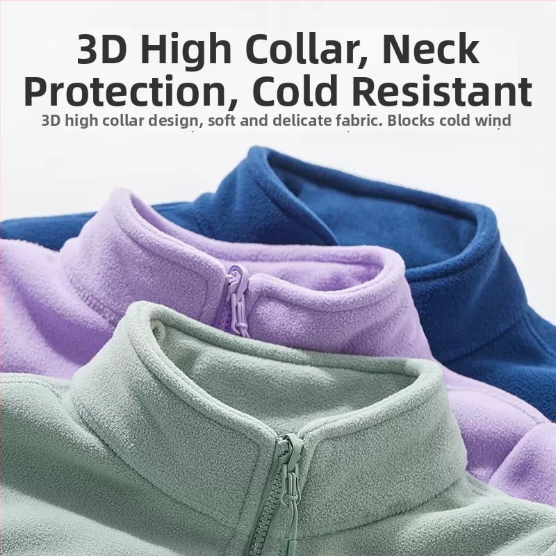 Unisex polár fleece kardigán s podšívkou z ovčej vlny – teplé na jeseň a zimu